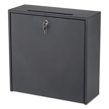 Safco&#174; Wall-Mountable Interoffice Mailbox, 18w x 7d x 18h, Black
