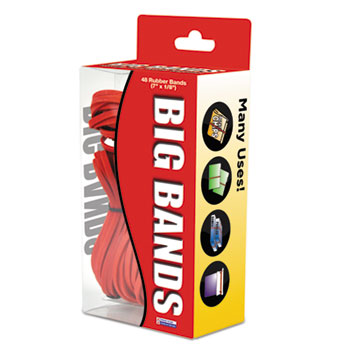 Alliance Rubber Company Big Bands Rubber Bands, 7 x 1/8, Red, 48/Pack