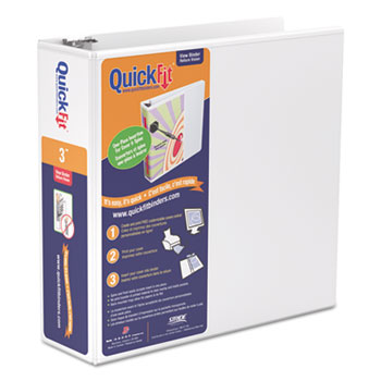 Stride QuickFit Round-Ring View Binder, 3&quot; Capacity, White