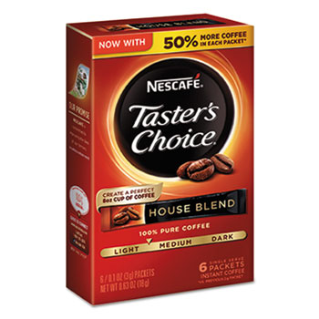 Nescaf&#233;&#174; Taster&#39;s Choice&#174; House Blend Instant Coffee, 0.1oz Stick, 5/Box, 12Box/Carton