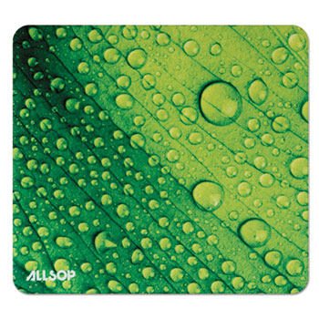 Allsop Naturesmart Mouse Pad, Leaf Raindrop, 8 1/2 x 8 x 1/10