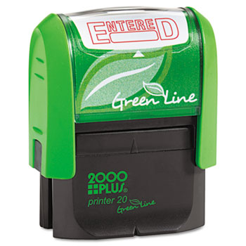 COSCO 2000PLUS&#174; Green Line Message Stamp, Entered, 1 1/2 x 9/16, Red