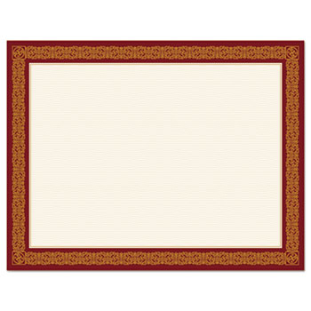Geographics Award Certificates, Burgundy/Gold, 8 1/2 x 11, Gold Border, 15/Pack