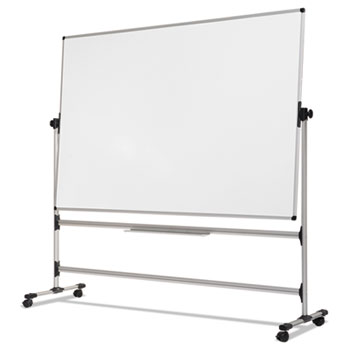 MasterVision Earth Silver Easy Clean Revolver Dry Erase Board, 36 x 48, White, Steel Frame