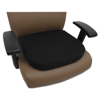 Alera Cooling Gel Memory Foam Seat Cushion, Non-Slip Undercushion Cover, 16.5 x 15.75 x 2.75, Black