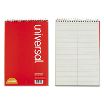 Universal Steno Pads, Gregg Rule, Red Cover, 70 Green-Tint 6 x 9 Sheets