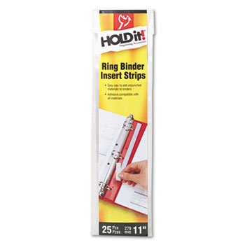 Cardinal HOLDit! Self-Adhesive Multi-Punched Binder Insert Strips, 25 Strips/Pack