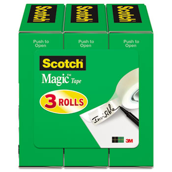 Scotch™ Magic Tape Refill, 3/4&quot; x 1000&quot;, 1&quot; Core, Clear, 3/Pack
