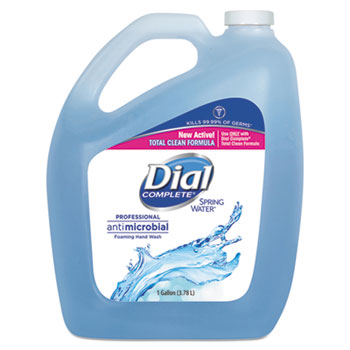 Dial&#174; Professional Antimicrobial Foaming Hand Wash, Spring Water, 1 gal Bottle, 4/Carton