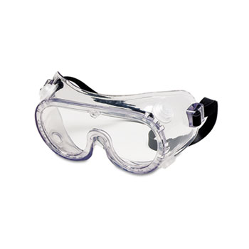 Crews&#174; Chemical Safety Goggles, Clear Lens, Indirect Vent, Rubber Strap