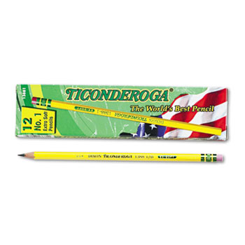 Ticonderoga&#174; Woodcase Pencil, B #1, Yellow, Dozen