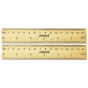 Universal Flat Wood Ruler, Standard/Metric, 6&quot; Long