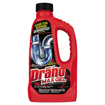 Drano&#174; Max Gel Clog Remover, 32oz Bottle, 12/Carton