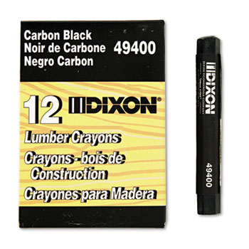 Dixon&#174; Lumber Crayons, 4 1/2 x 1/2, Carbon Black, Dozen