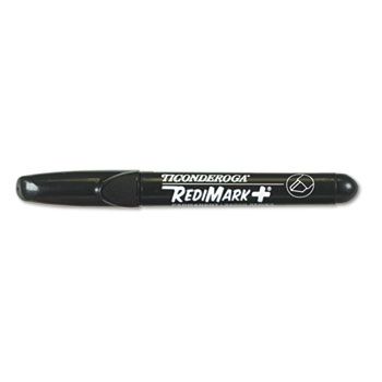 Ticonderoga RediMark+ Permanent Marker, Chisel Point, Black Ink, 12/PK
