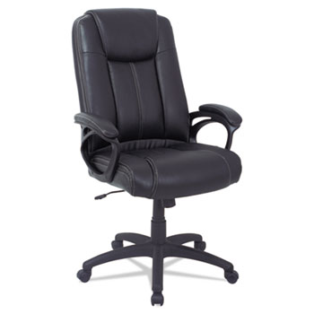 Alera Alera CC Series Executive High Back Bonded Leather Chair, Supports Up to 275 lb, 20.28&quot; to 23.9&quot; Seat Height, Black