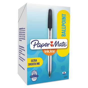 Paper Mate&#174; InkJoy 50ST Ballpoint Pens, 1 mm, Black Ink, 60/Pack