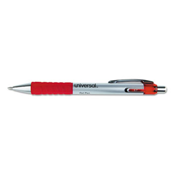 Universal Roller Ball Retractable Gel Pen, Red Ink, Medium, Dozen