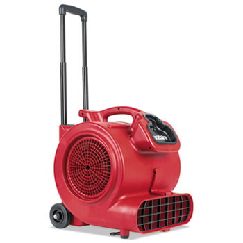 Sanitaire&#174; Commercial Three-Speed Air Mover with Built-on Dolly, 1281 cfm, Red, 20 ft Cord