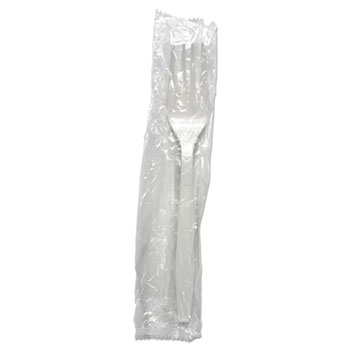 Boardwalk Heavyweight Wrapped Polypropylene Cutlery, Fork, White, 1,000/Carton