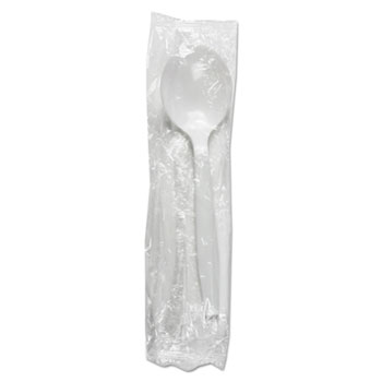 Boardwalk Mediumweight Wrapped Polystyrene Cutlery, Soup Spoon, White, 1,000/Carton