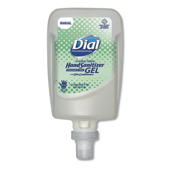 Dial&#174; Professional Gel Hand Sanitizer, 0.31 gal, Bottle, Unscented, 3/Carton