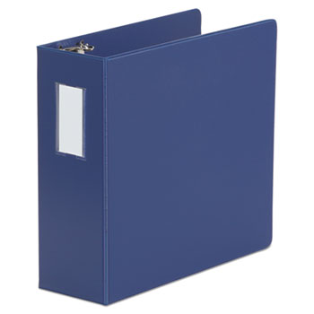 Universal Deluxe Non-View D-Ring Binder with Label Holder, 3 Rings, 4&quot; Capacity, 11 x 8.5, Royal Blue