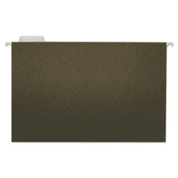 Universal Hanging File Folders, Legal Size, 1/5-Cut Tabs, Standard Green, 25/Box