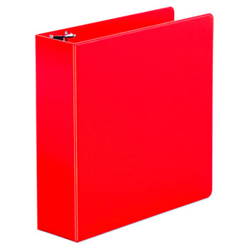 Universal Economy Non-View Round Ring Binder, 3 Rings, 3&quot; Capacity, 11 x 8.5, Red