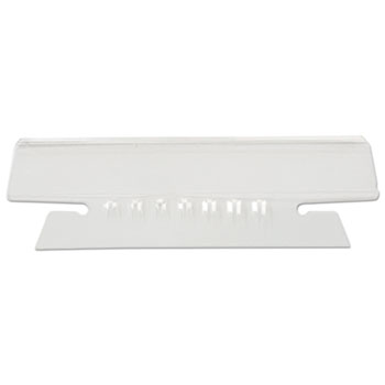 Universal Hanging File Folder Plastic Index Tabs, 1/3-Cut Tabs, Clear, 3.5&quot; Wide, 25/Pack
