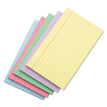 Universal Index Cards, Ruled, 5 x 8, Assorted, 100/Pack