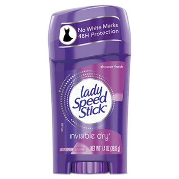 Lady Speed Stick&#174; Invisible Dry Antiperspirant, Fresh, 1.4 oz, White, 12/Carton