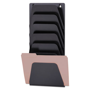 Officemate Wall File Holder, 7 Sections, Legal/Letter, Black