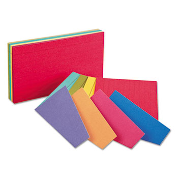 Oxford™ Two-Tone Index Cards, 4 x 6, Assorted, 100/PK