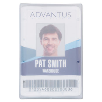 Advantus Clear ID Card Holder, Horizontal, 2 5/16&quot; x 3 11/16&quot;, 25/PK