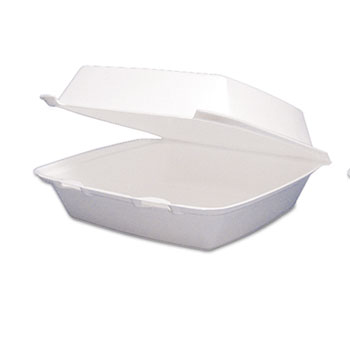 Dart&#174; Carryout Food Container, Foam Hinged 1-Comp, 9 1/2 x 9 1/4 x 3, 200/Carton