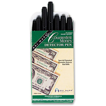 Dri-Mark&#174; Smart Money Counterfeit Bill Detector Pen for Use w/U.S. Currency, Dozen