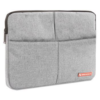 Swiss Mobility Sterling 14&quot; Computer Sleeve, Holds Laptops 14.1&quot;, 1&quot; x 14.5&quot; x 10.5&quot;, Gray