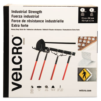 VELCRO Brand Industrial Strength Hook &amp; Loop Fasteners, 2&quot; x 49 ft, White