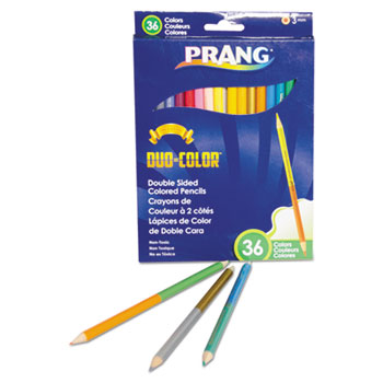Prang&#174; Duo-Color Colored Pencil Sets, 3 mm, Assorted Colors, 18/Set