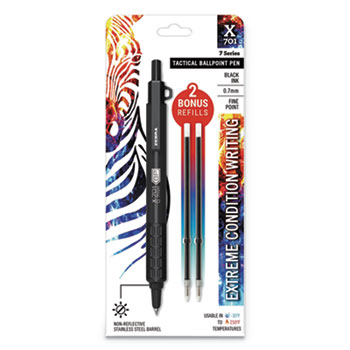 Zebra&#174; X-701 Retractable Ballpoint Pen, Fine Point, 0.7 mm, Black Ink