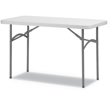 Alera Rectangular Plastic Folding Table, 48w x 24d x 29.25h, Gray