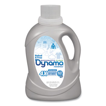Dynamo Naked and Free Laundry Detergent, 60 oz Bottle, 6/Carton