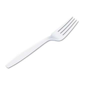 Dixie&#174; Plastic Cutlery, Heavyweight Forks, White, 1000/CT