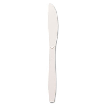 Dixie&#174; Plastic Cutlery, Heavy Mediumweight Knives, White, 1000/CT