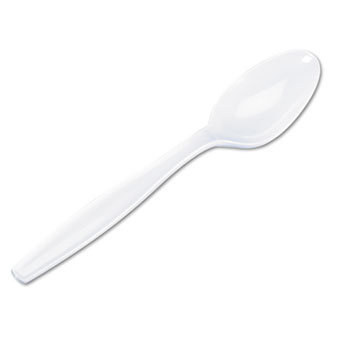 Dixie&#174; Plastic Cutlery, Heavyweight Teaspoons, White, 1000/CT