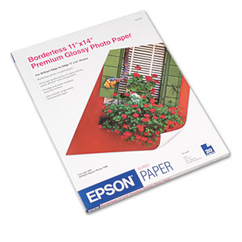 Epson&#174; Premium Photo Paper, 68 lbs., High-Gloss, 11 x 14, 20 Sheets/Pack