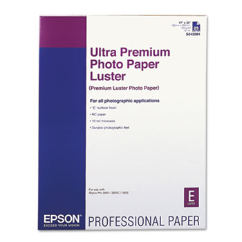 Epson Ultra Premium Photo Paper, Luster, 17 x 22, 25 Sheets/Pack