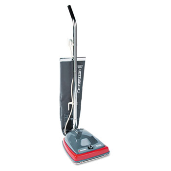 Sanitaire&#174; Commercial Lightweight Upright Vacuum, Bag-Style, 12lb, Gray/Red