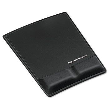 Fellowes&#174; Memory Foam Wrist Support w/Attached Mouse Pad, Black